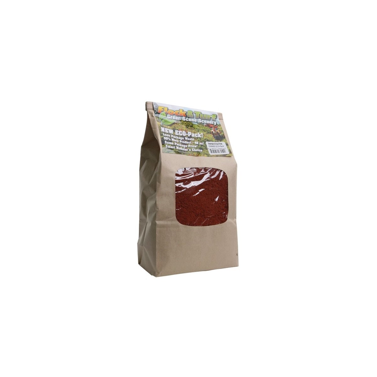 Flock & Turf Ground Cover ECO Pack Bag - 48oz 1.4L -- Fine - Georgia Clay, ALL Scenic Express 840E