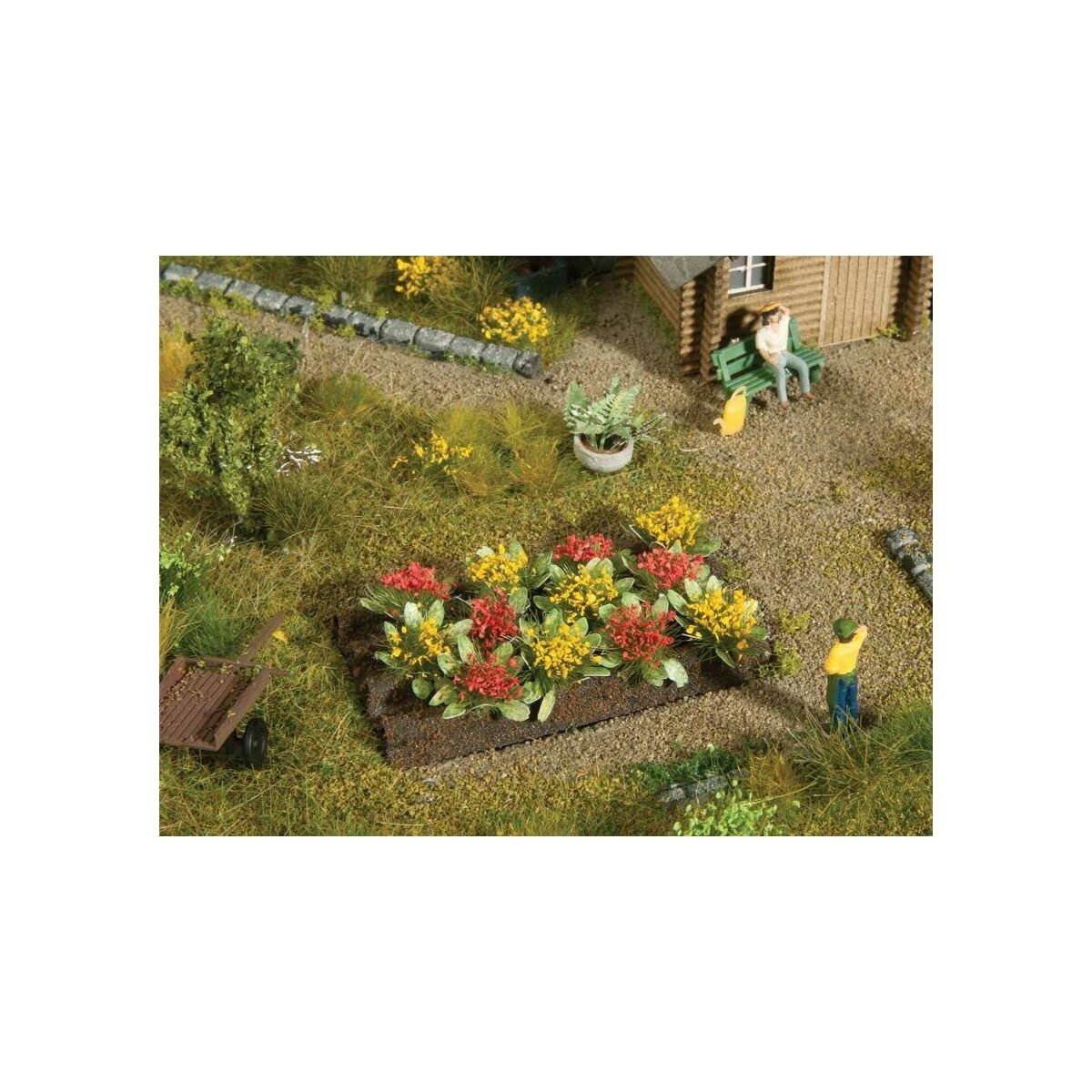 Garden Plot - Assembled - Deco Minis -- Rose Plants, HO Noch Gmbh & Co 13223