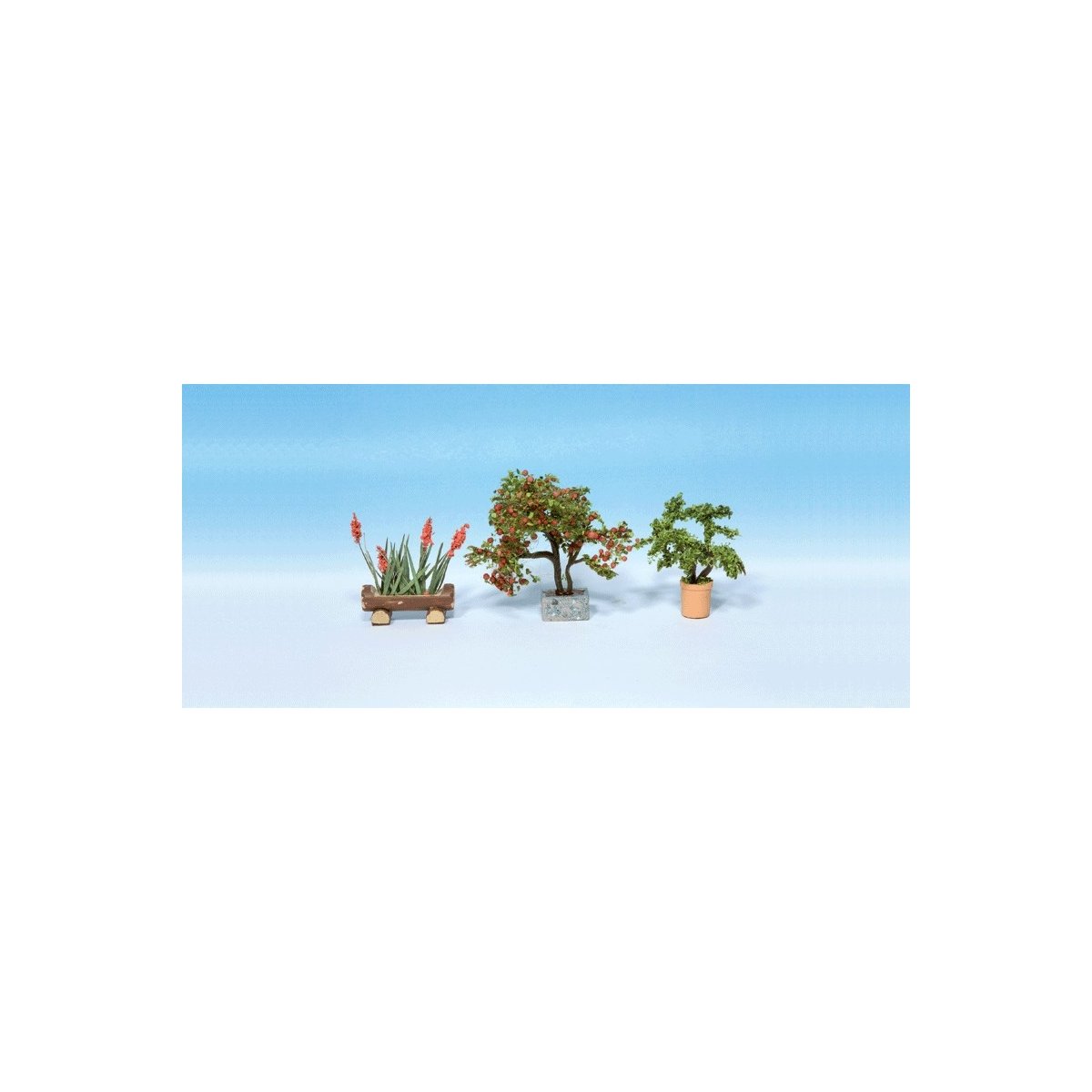 3 Ornamental Plants in Flower Pots -- Set 4, HO Noch Gmbh & Co 14020