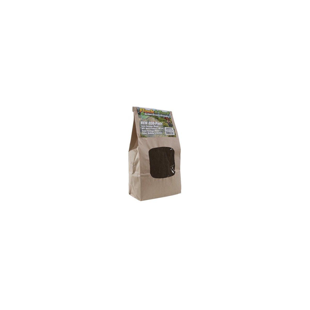 Flock & Turf Ground Cover ECO Pack Bag - 48oz 1.4L -- Fine - Light Brown, ALL Scenic Express 830E