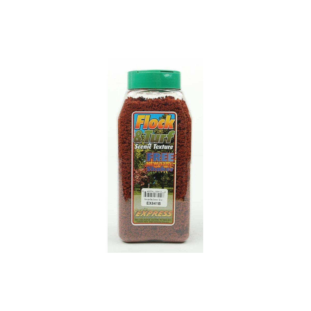Flock & Turf - Scenic Foams & Ground Textures - Brown Tones - 32 Ounces -- Georgia Clay - Coarse, ALL Scenic Express 841B