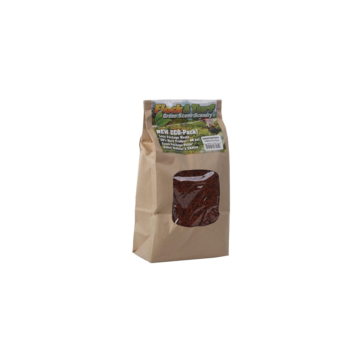 Flock & Turf Ground Cover ECO Pack Bag - 48oz 1.4L -- Coarse - Georgia Clay, ALL Scenic Express 841E