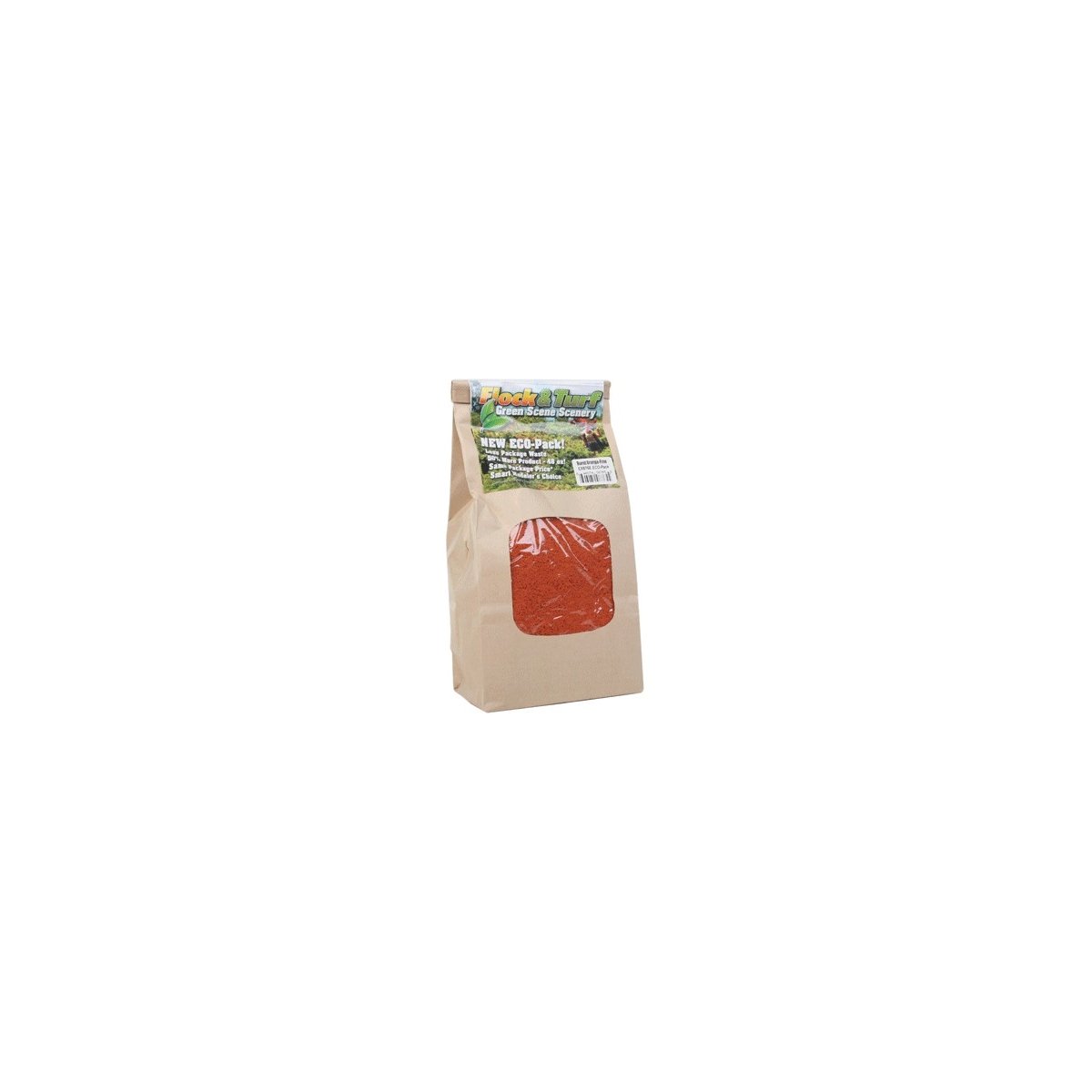 Flock & Turf Ground Cover ECO Pack Bag -- Burnt Orange Fine 48oz 1.4l, ALL Scenic Express 876E
