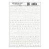 Dry Transfer Alphabet & Numbers - Railroad Gothic -- White, All Scales, Woodland Scenics 721