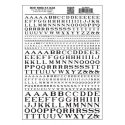 Dry Transfer Alphabet - Railroad Roman - 1/16, 3/32, 1/8, 3/16, 1/4 & 5/16′ -- Black, All Scales, Woodland Scenics 701