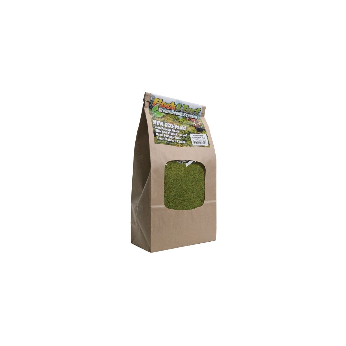 Flock & Turf Ground Cover ECO Pack Bag -- Summer Lawn Blend 48oz 1.4l, ALL Scenic Express 881E
