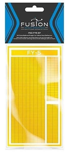 Railroad Freight Car Yellow Reflective Markings Set Mixed, HO, FUSION SCALE GRAPHICS 160009