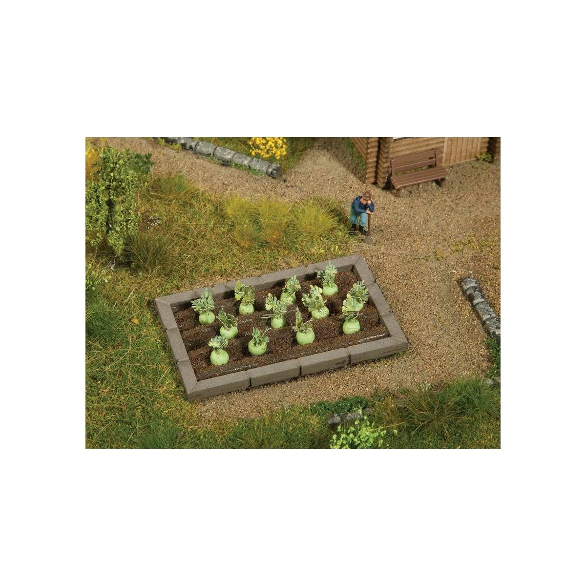 Garden Plot Edging Only -- Fits Noch Assembled Garden Plots, HO Noch Gmbh & Co 13214