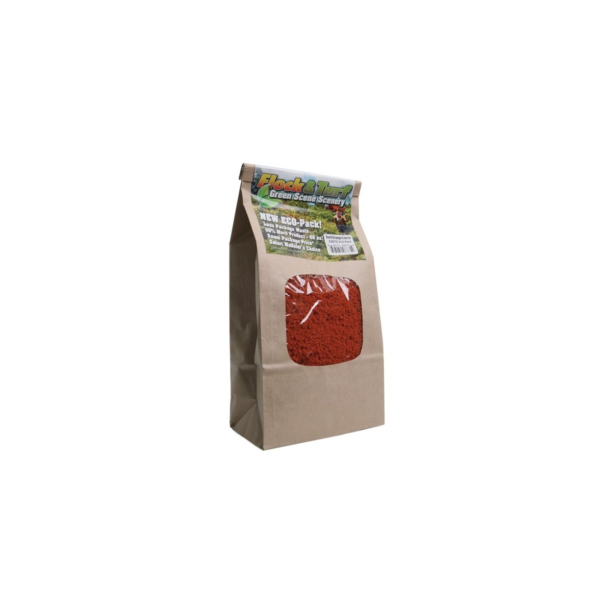 Flock & Turf Ground Cover ECO Pack Bag -- Burnt Orange Coarse 48oz 1.4l, ALL Scenic Express 877E