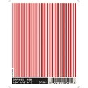 Dry Transfer Alphabet & Number Sets -- Stripes - Red 1/64, 1/32 & 1/16′, All Scales, Woodland Scenics 515