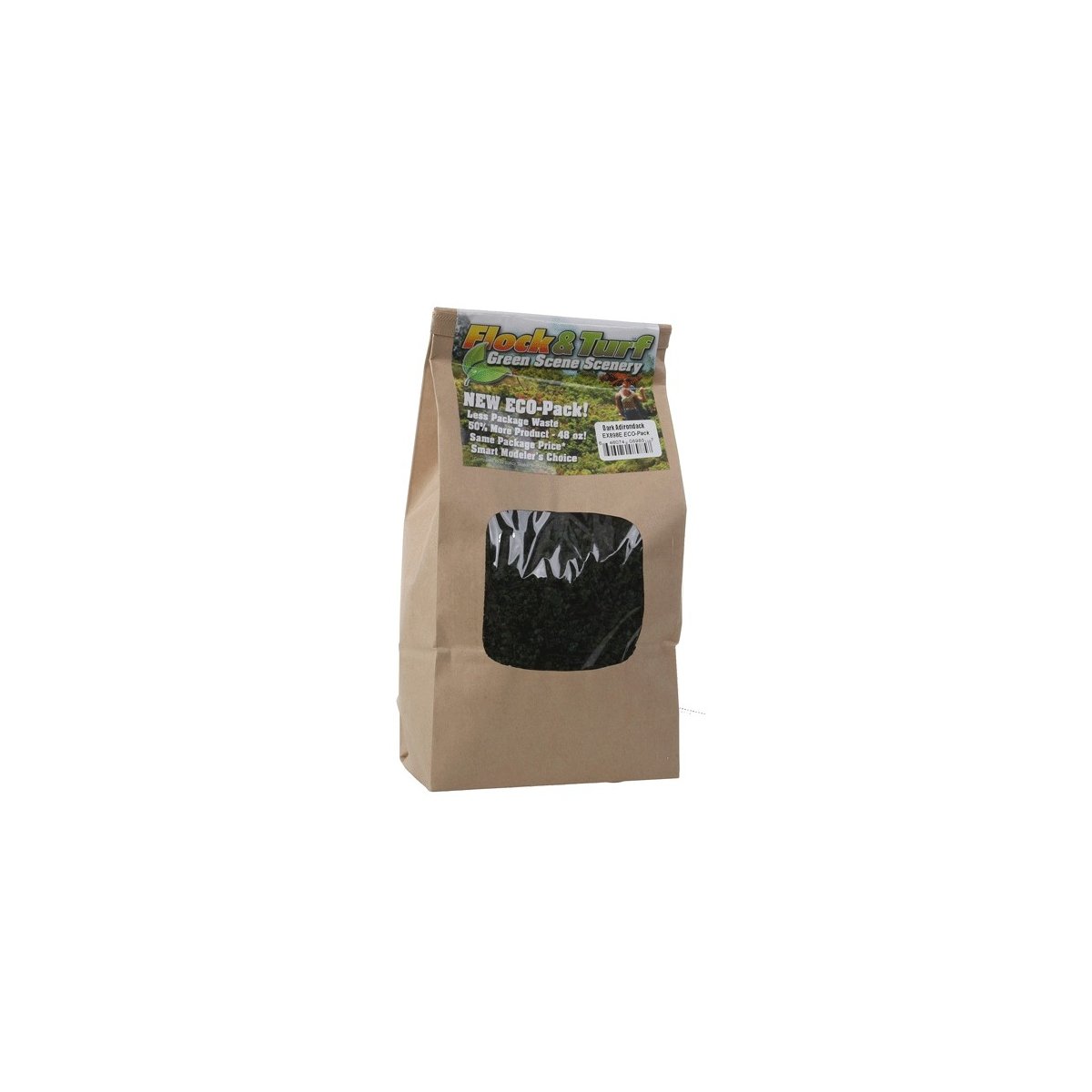Flock & Turf Ground Cover ECO Pack Bag - 48oz 1.4L -- Adirondack Dark Blend, ALL Scenic Express 898E