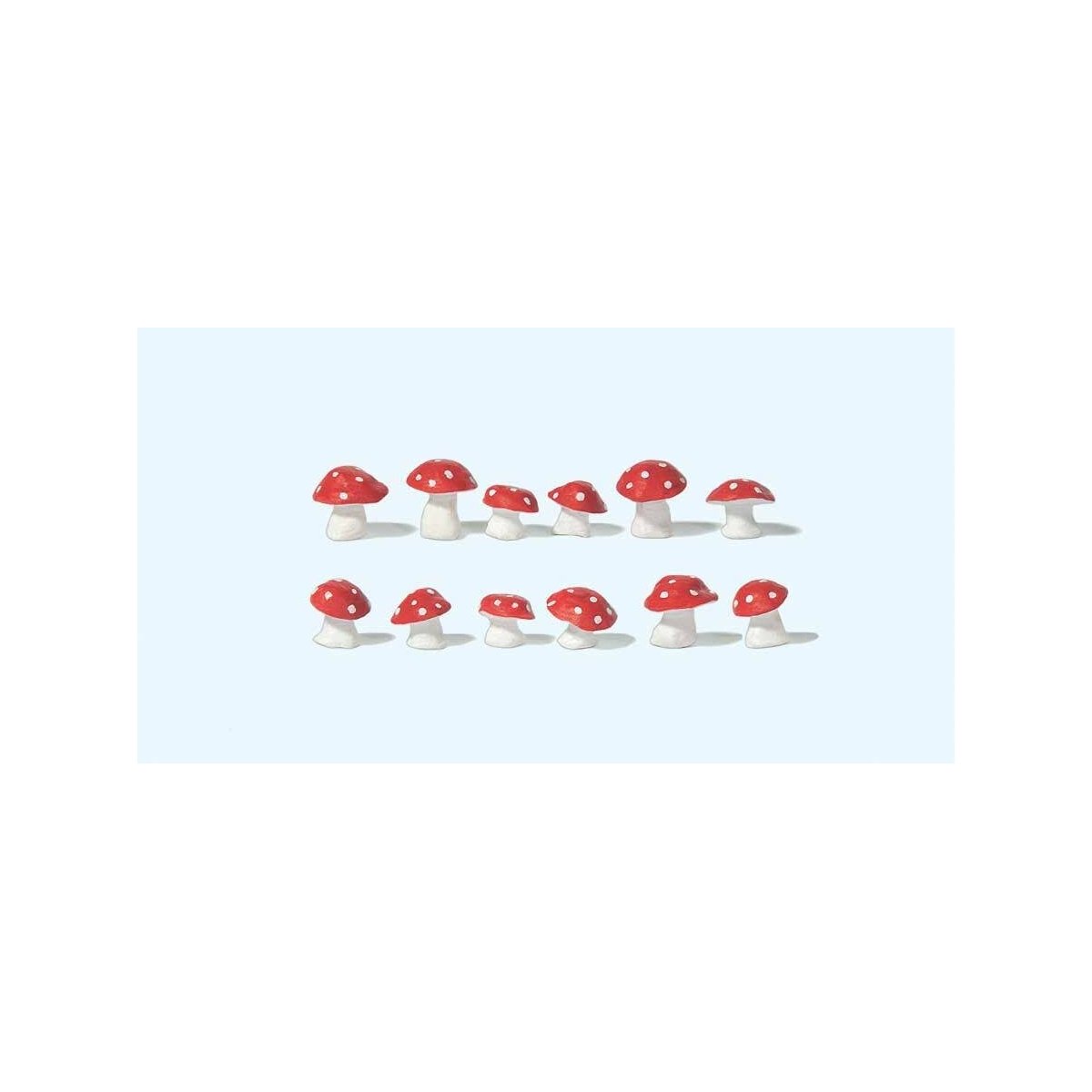 Toadstool Mushrooms -- Red-White Caps pkg(12), G Preiser Kg 45241