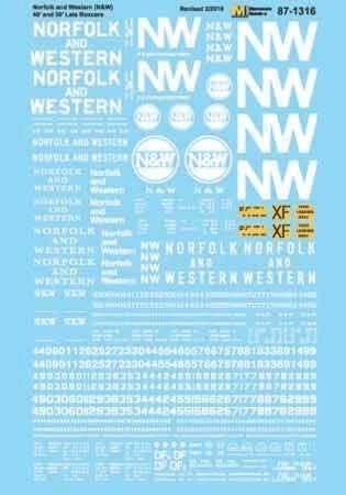 Norfolk & Western - N&W -- 40` and 50` Boxcars (Late Schemes), HO, Microscale Industries Inc 871316