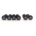 Planetary Hub Truck Wheels -- 2 Fronts, 4 Rears, HO, Herpa Models 5479