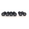 Planetary Hub Truck Wheels -- 2 Fronts, 4 Rears, HO, Herpa Models 5479