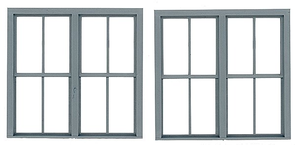 Double-Hung Windows -- 2-Over-2 - Scale 78 x 78′ 198 x 198cm pkg(2), O, Grandt Line Products Inc 3769
