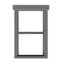 1/1 Double-Hung Window w/Fancy Top Trim -- 1 pkg(12), HO, Tichy Train Group 8250