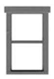 1/1 Double-Hung Window w/Fancy Top Trim -- 1 pkg(12), HO, Tichy Train Group 8250
