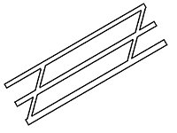 Styrene - Stair Rails -- 27/64 x 6` Long (3/4` Between Poles), All Scales, Plastruct Inc 90692