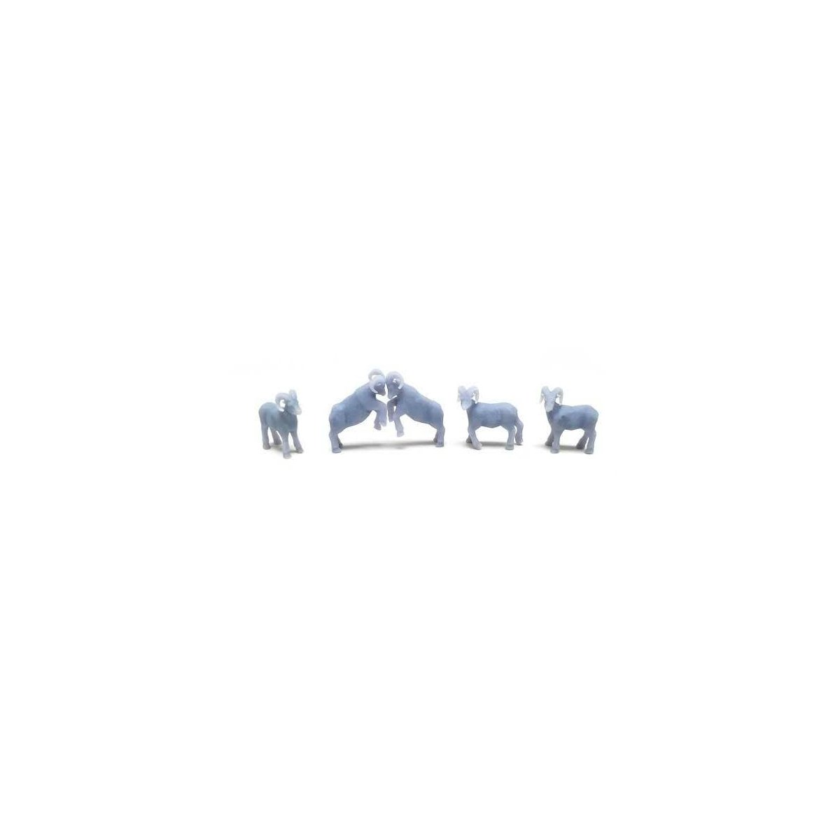 Bighorn Sheep -- Unpainted 3D Printed Figures pkg(5), HO ALL SCALE MINIATURES 870989