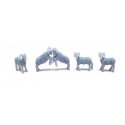Bighorn Sheep -- Unpainted 3D Printed Figures pkg(5), HO, ALL SCALE MINIATURES 870989