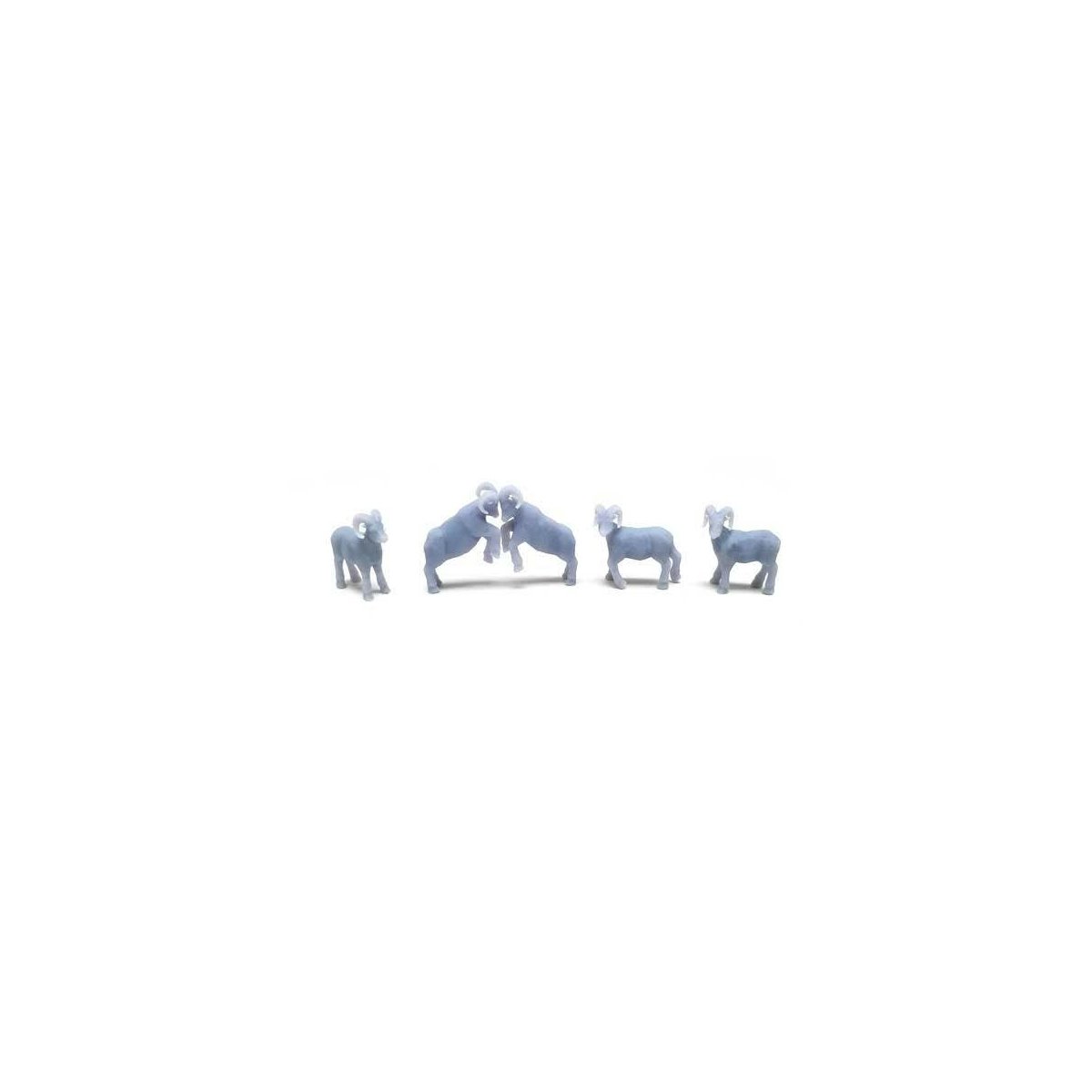 Bighorn Sheep -- Unpainted 3D Printed Figures pkg(5), N ALL SCALE MINIATURES 1600989