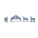 Bighorn Sheep -- Unpainted 3D Printed Figures pkg(5), N, ALL SCALE MINIATURES 1600989