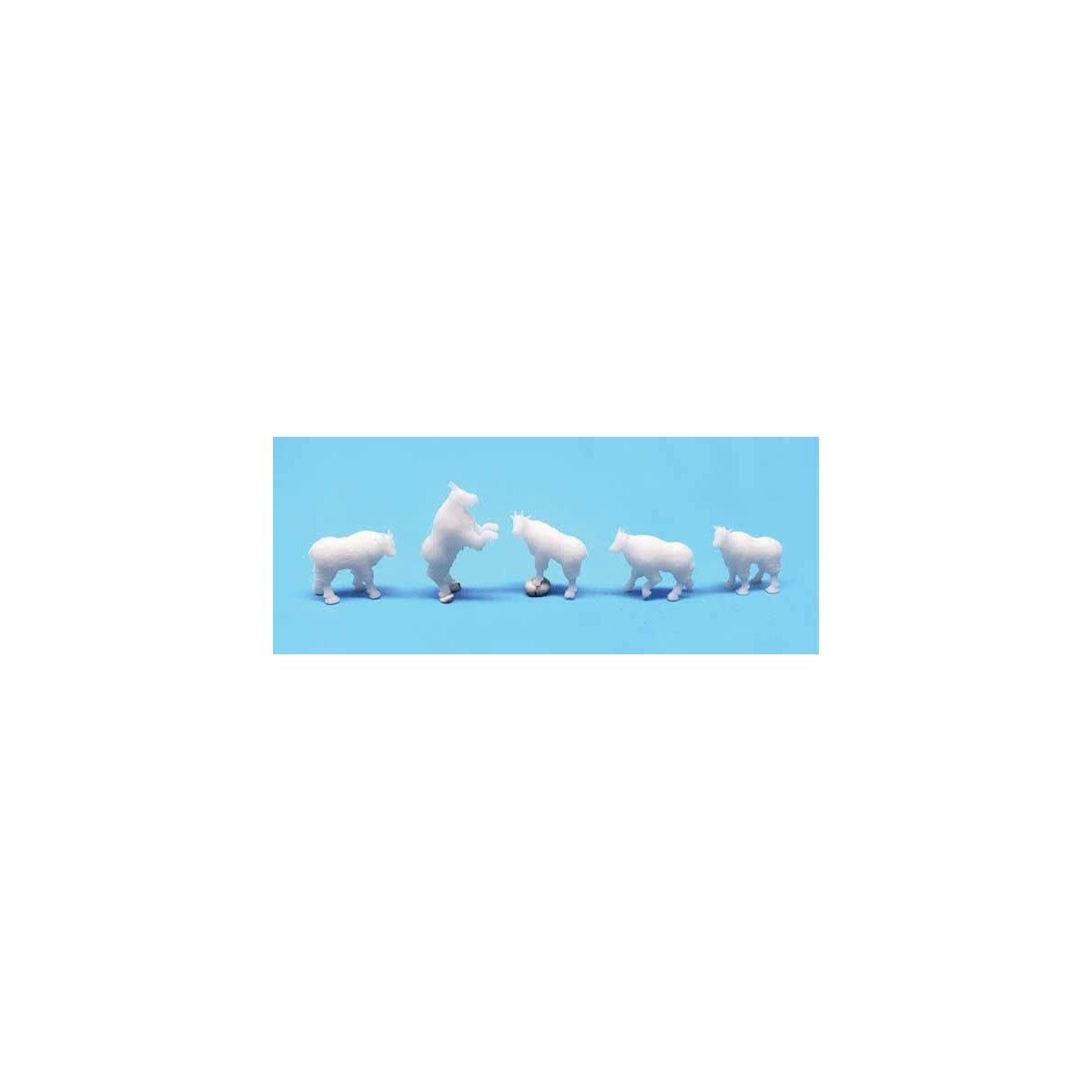 Unpainted 3D-Printed Figures -- Mountain Goats (Assorted) pkg(5), HO ALL SCALE MINIATURES 870964