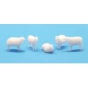 Sheep -- Unpainted 3D Printed Figures pkg(5), N, ALL SCALE MINIATURES 1600963