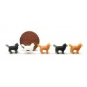 Dogs -- Unpainted 3D Printed Figures Multiple Colors pkg(5), HO, ALL SCALE MINIATURES 870962