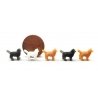 Dogs -- Unpainted 3D Printed Figures Multiple Colors pkg(5), HO ALL SCALE MINIATURES 870962