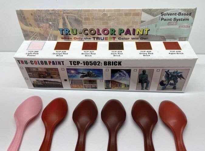 Brick Paint Set -- Includes Six Common Brick Colors: 1oz 29.6mL Each, All Scales, Tru-Color Paint 10502