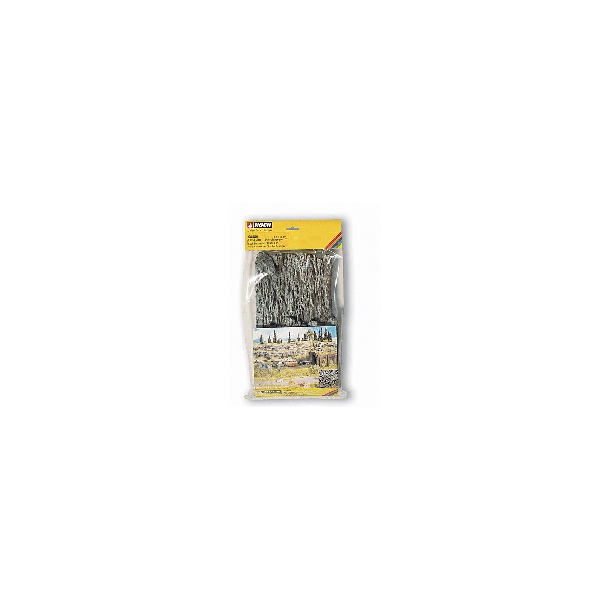 Foam Rock Formations -- Stratified Rock Wall 13-1/2 x 8-3/4′ 34 x 22cm, HO Noch Gmbh & Co 58480