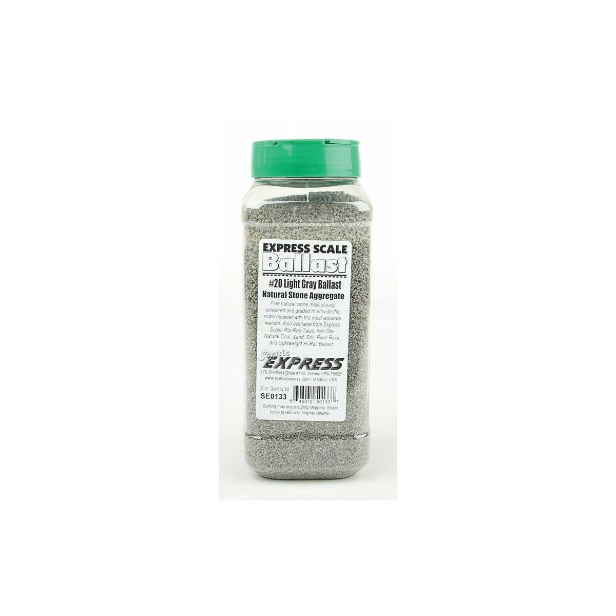 Natural Stone Ballast -- 20 Light Gray (1 Quart), O Scenic Express SE0133