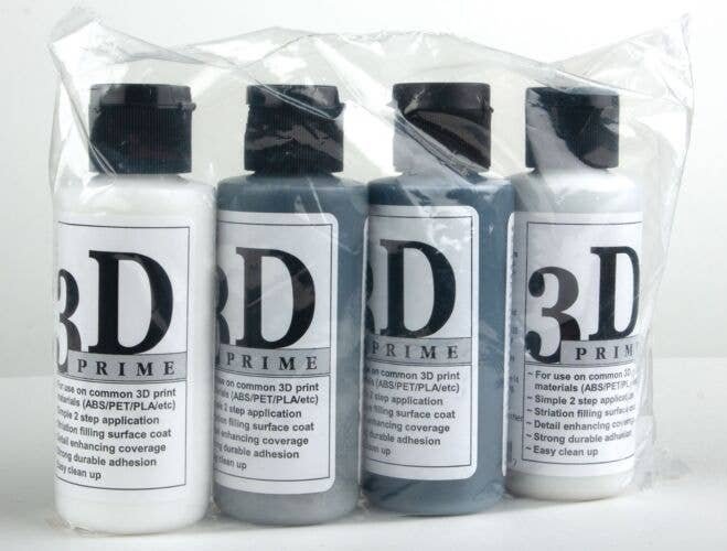 Complete Pack - Surface Smoother and 3 Color Pack - 3D Prime -- 2oz 59.1mL, All Scales, Badger Air Brush Co CP2