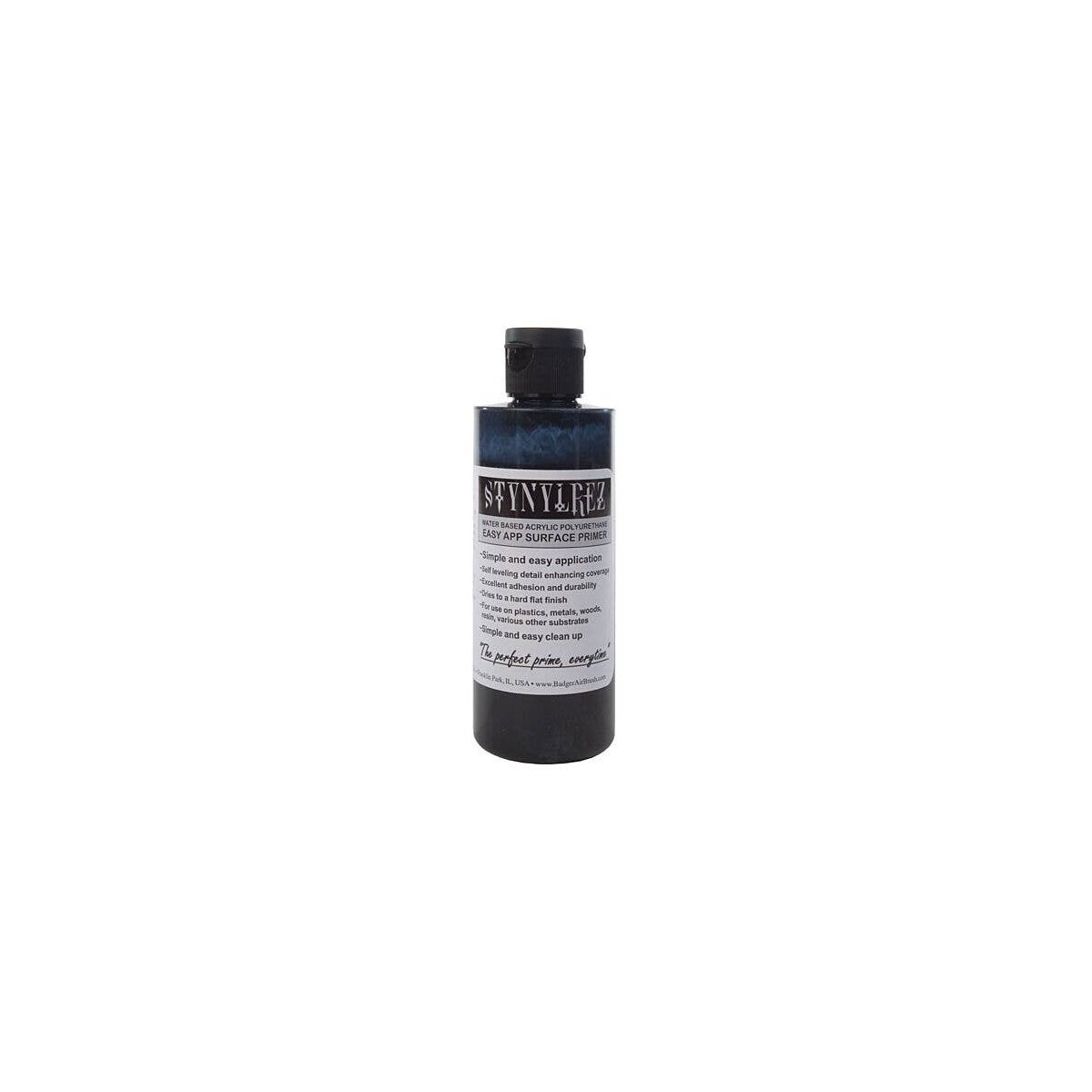 Primer - 4oz 118mL - Modelflex Paint -- Black, All Scales, Badger Air Brush Co 403