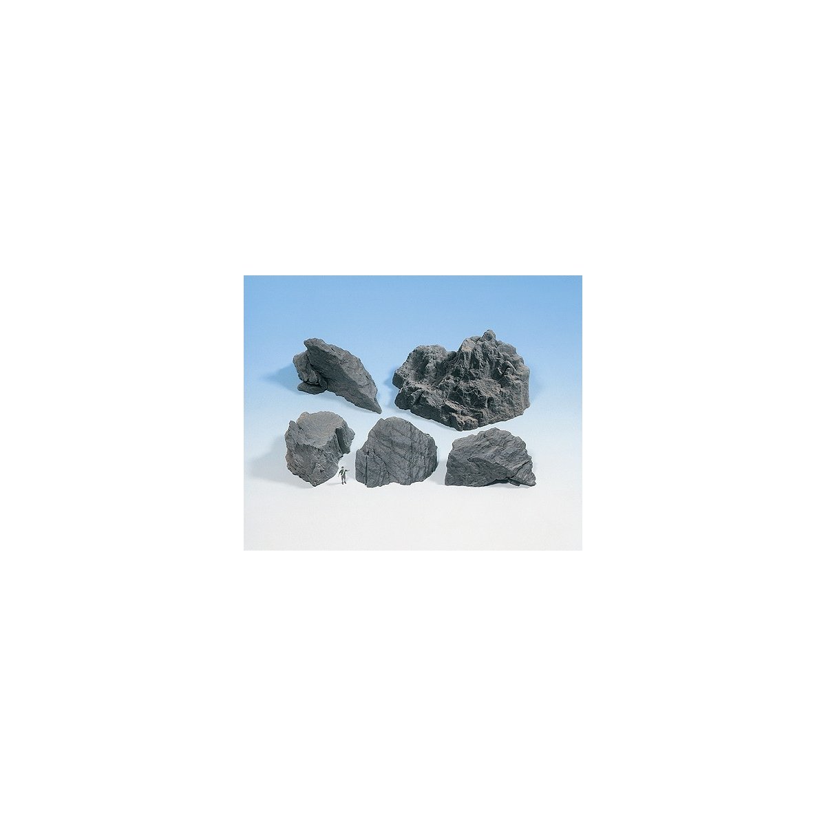 Molded Foam Rock Pieces -- Granite pkg(5), HO Noch Gmbh & Co 58451