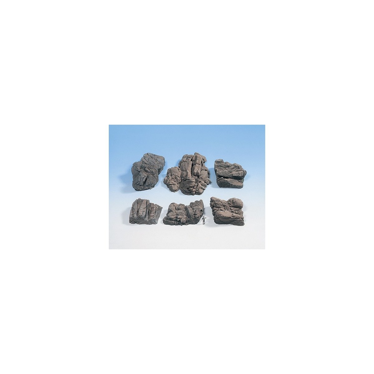 Molded Foam Rock Pieces -- Sandstone pkg(6), HO Noch Gmbh & Co 58452