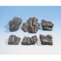 Molded Foam Rock Pieces -- Sandstone pkg(6), HO, Noch Gmbh & Co 58452