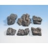 Molded Foam Rock Pieces -- Sandstone pkg(6), HO Noch Gmbh & Co 58452