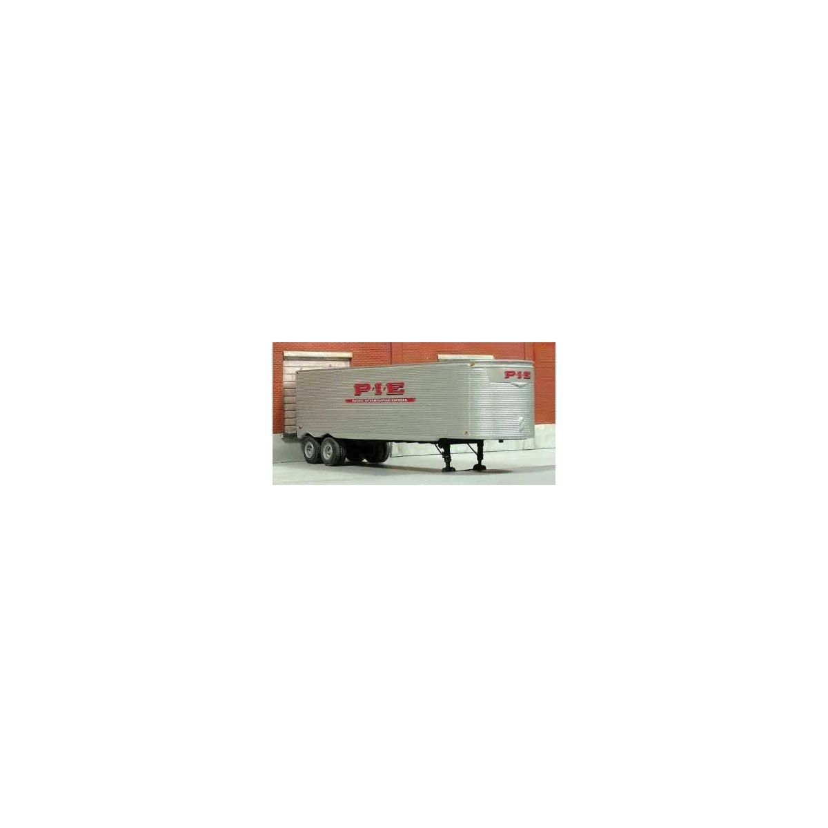 1951-1955 Fruehauf 34′ Stainless Steel West Coast Dry Van Trailer - Resin Kit -- Unpainted with P.I.E. Decals, HO SYLVAN SCALE