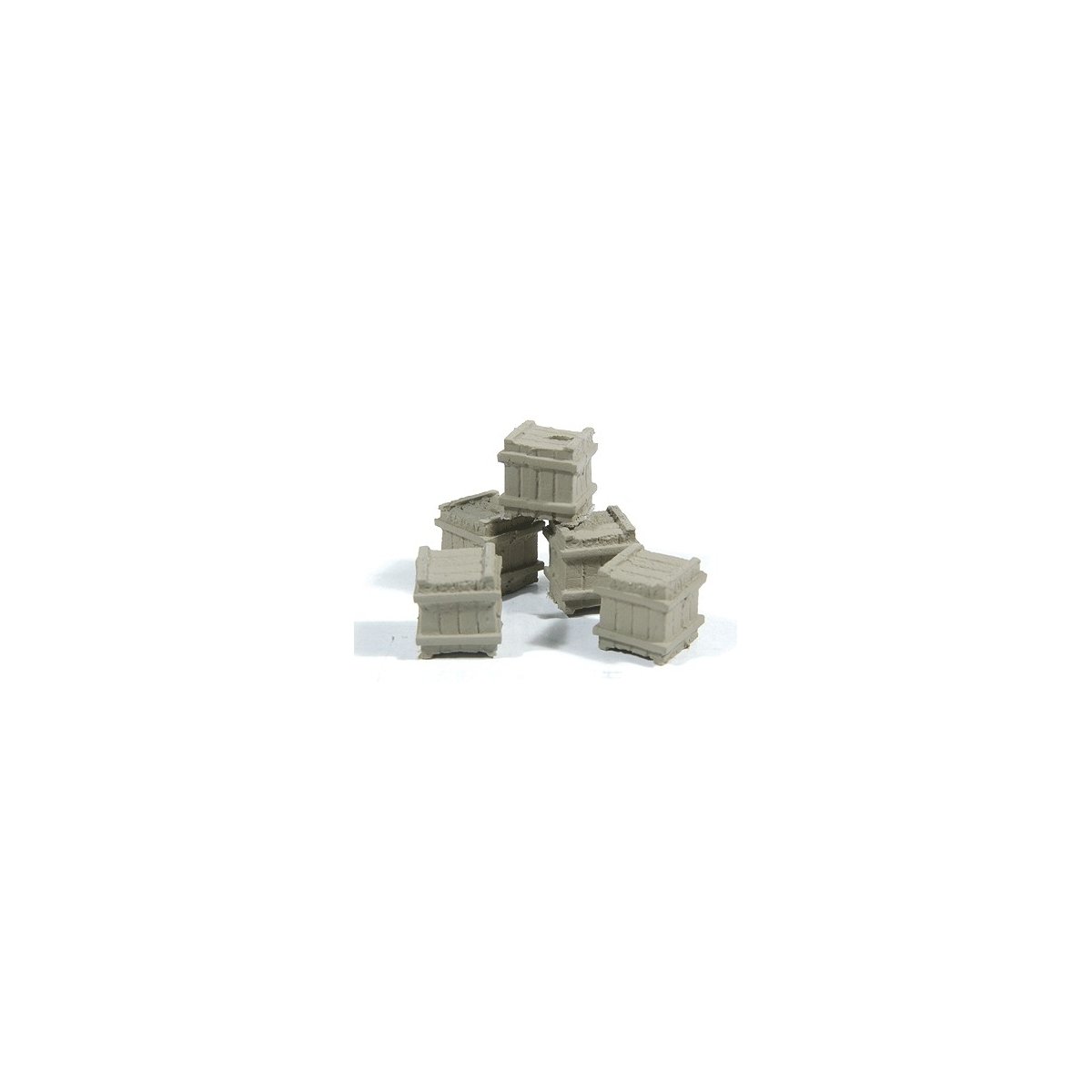 Small Square Crate (Cast Metal) -- Unpainted pkg(5), HO Durango Press 135