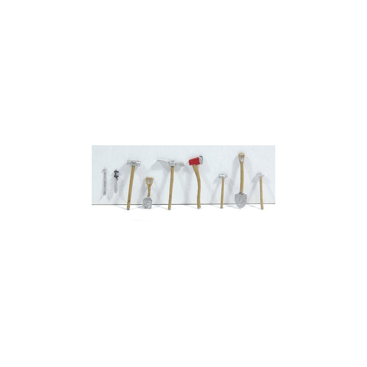 Assorted Tools -- Mixed, Unpainted pkg(8), HO Durango Press 139