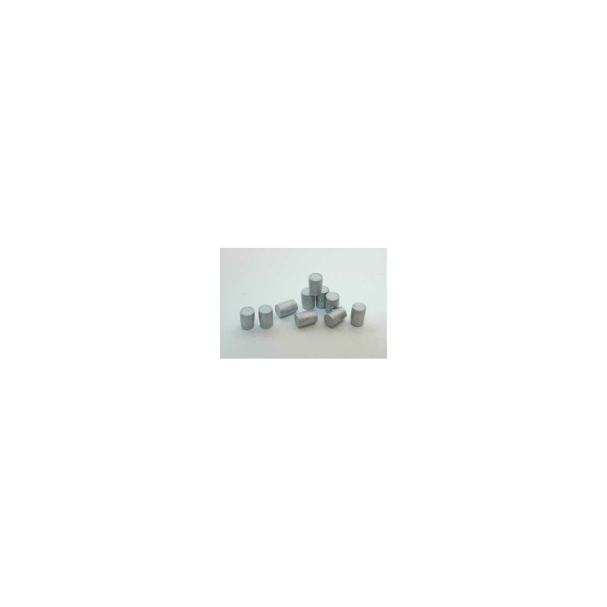 Small Kegs -- Unpainted Metal Castings pkg(10), HO Durango Press 145