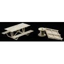The Cube Modular System Component - Kit (Laser-Cut Architectural Card) -- Detail Pack (6 Pallets, 2 Cable Reels, 1 Picnic Table)