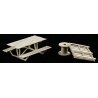 The Cube Modular System Component - Kit (Laser-Cut Architectural Card) -- Detail Pack (6 Pallets, 2 Cable Reels, 1 Picnic Table)