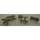 Tables & Chairs - Kit (Laser-Cut Wood) -- Builds 19 Items, N GCLaser 1103