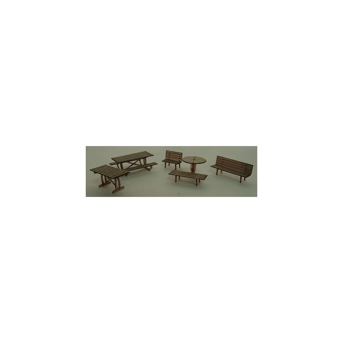 Tables & Chairs - Kit (Laser-Cut Wood) -- Builds 19 Items, N GCLaser 1103