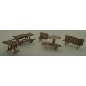 Tables & Chairs - Kit (Laser-Cut Wood) -- Builds 19 Items, N, GCLaser 1103