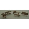 Tables & Chairs - Kit (Laser-Cut Wood) -- Builds 19 Items, N GCLaser 1103